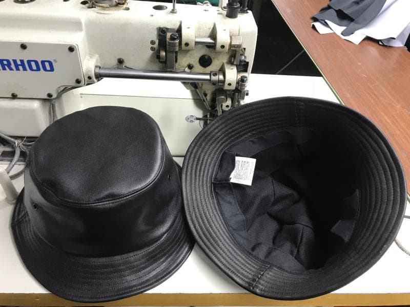 バケットハット 本革 シープスキン レザーバケットハット
