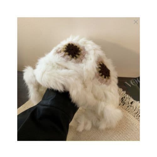 バケットハット 花模様入り ふわふわ もこもこ バケットハット