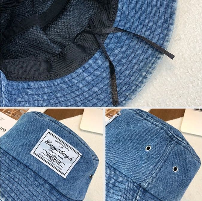 バケットハット 復古風味  デニムバケットハット