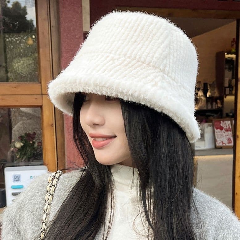 バケットハット 贅沢ふわもこ ファーバケットハット