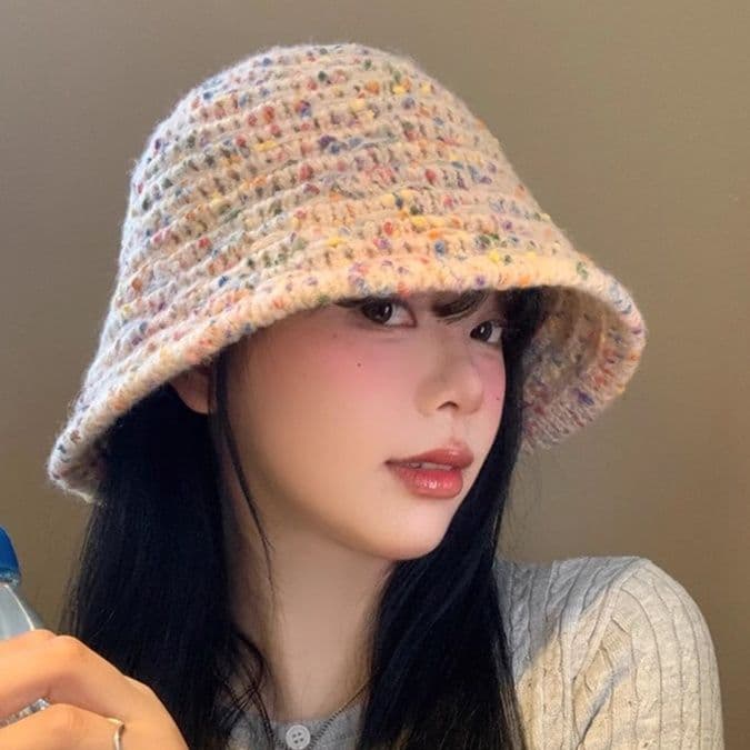 バケットハット 彩り結ぶ 手編みキャンディーカラー フィッシャーマンハット  編み物バケットハット