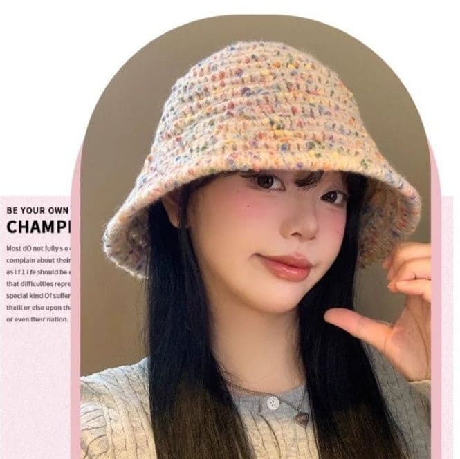 バケットハット 彩り結ぶ 手編みキャンディーカラー フィッシャーマンハット  編み物バケットハット