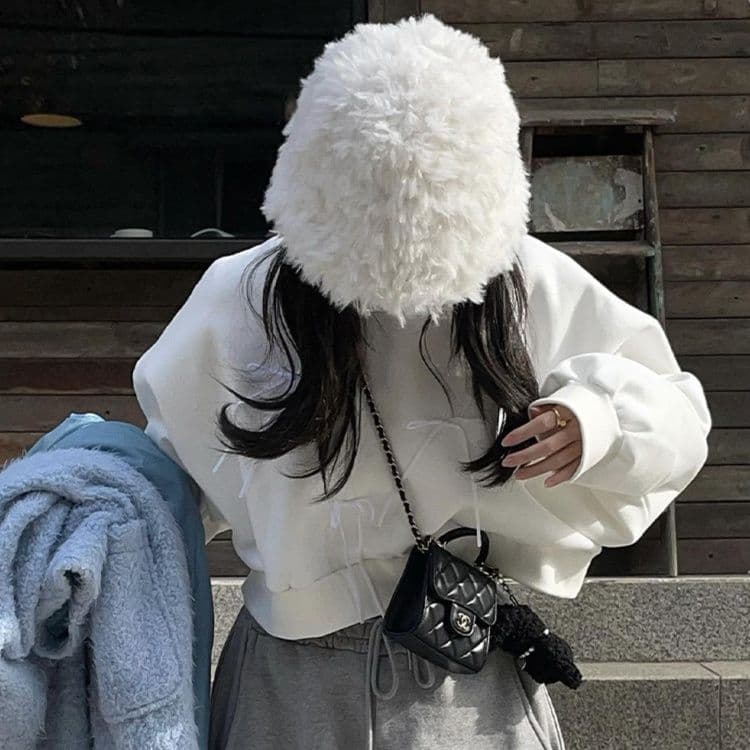 バケットハット バケットハット ふわもこ冬のぬくもりハット
