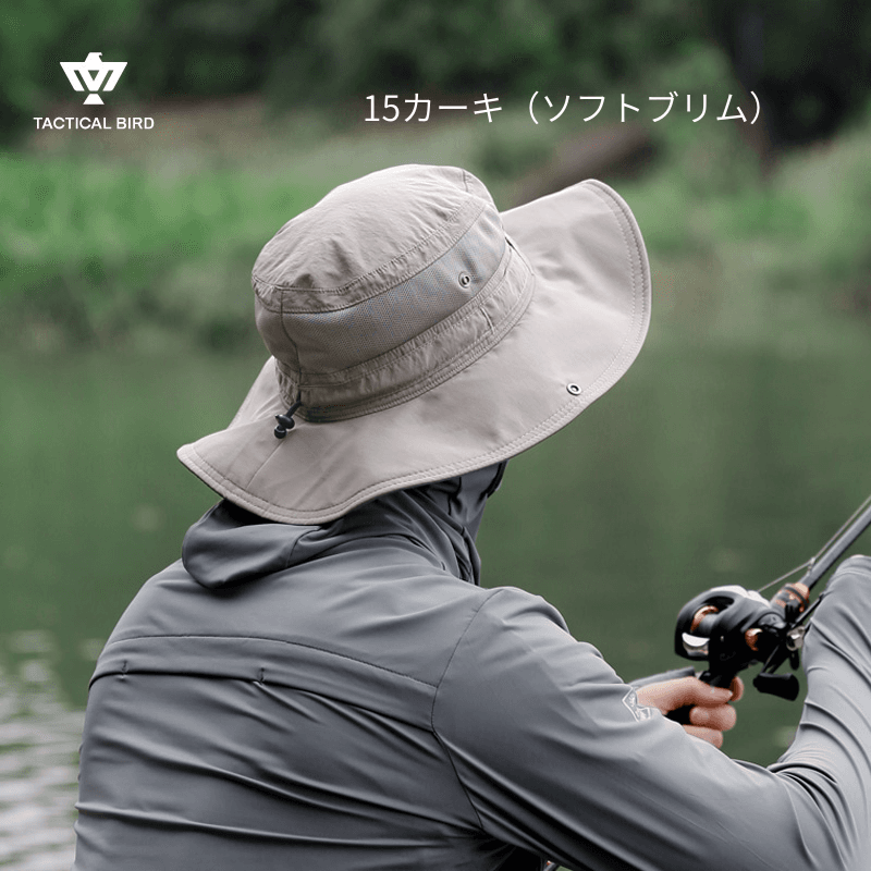 バケットハット 大きめ釣り師バケットハット紐付き