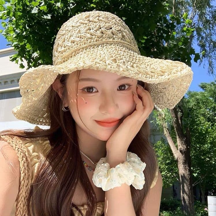 バケットハット 真夏 麦わらバケットハット