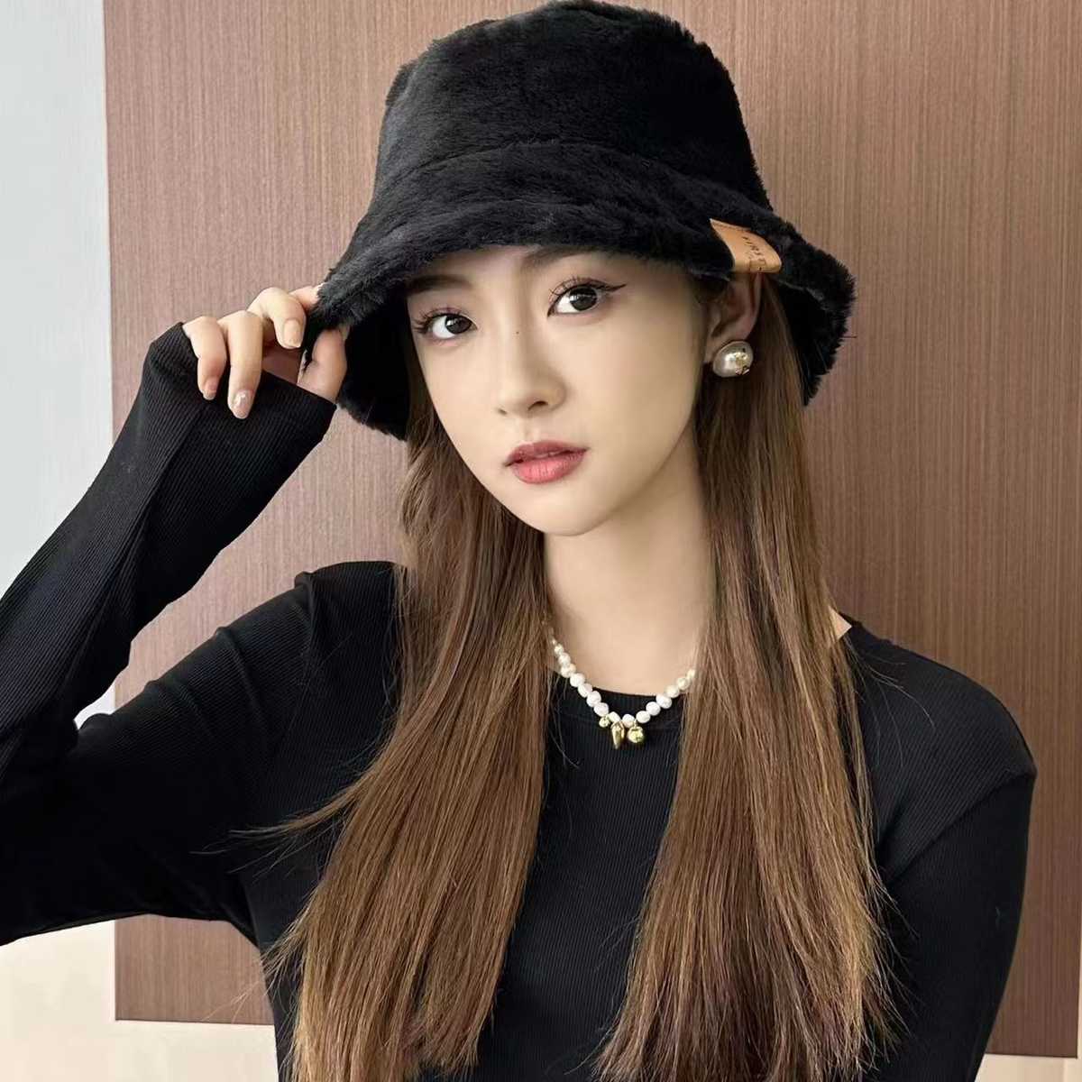 バケットハット もこもこ贅沢ファーバケットハット