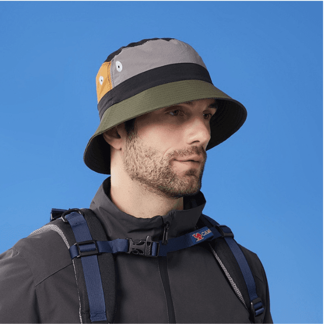 バケットハット パッチワーク紐付きバケットハット