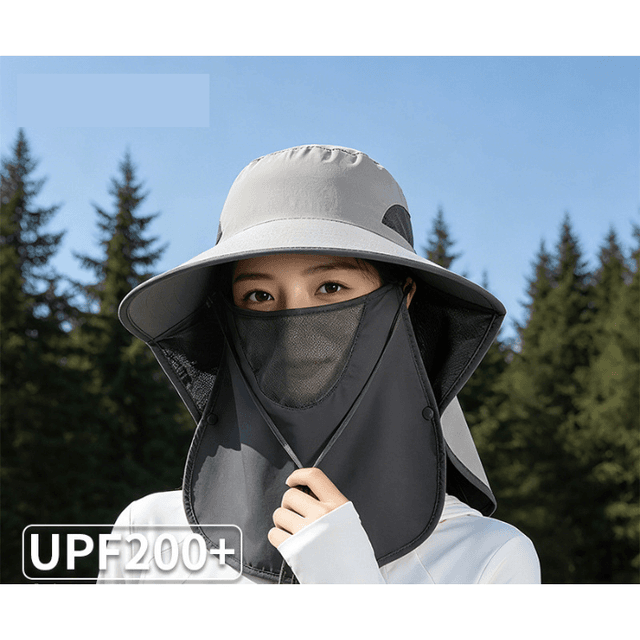 バケットハット 紫外線対策フェイスカバー付きバケットハット