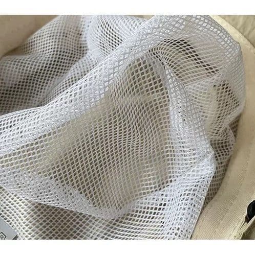 バケットハット 通気性抜群メッシュ穴あき紐付きバケットハット