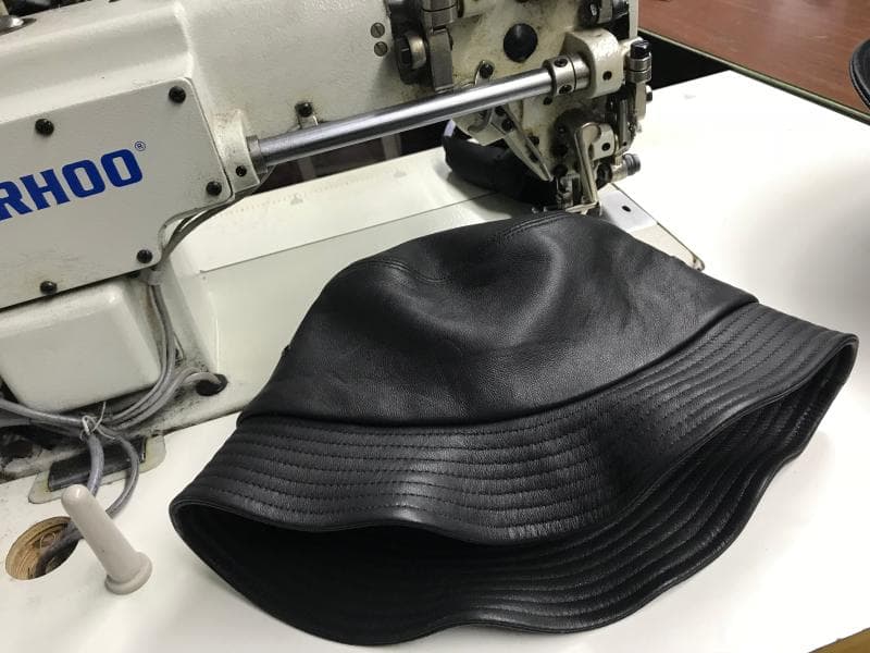 バケットハット 本革 シープスキン レザーバケットハット