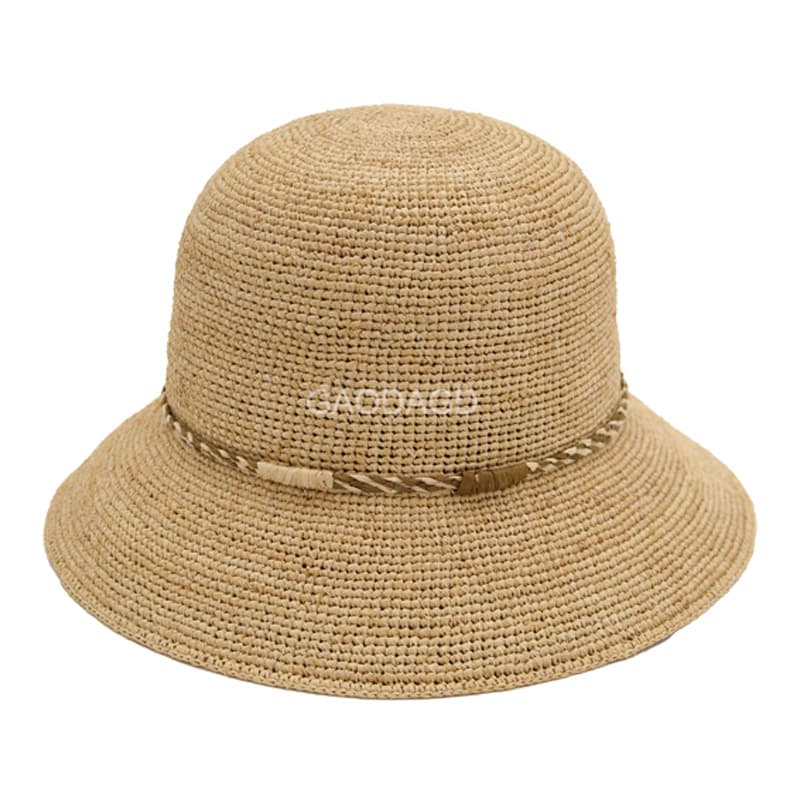 バケットハット 涼やか手編みバケットハット 夏の日差しよけ帽子