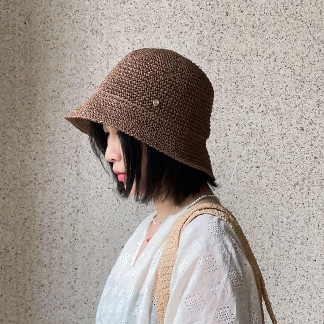 バケットハット なごみ手編みバケットハット
