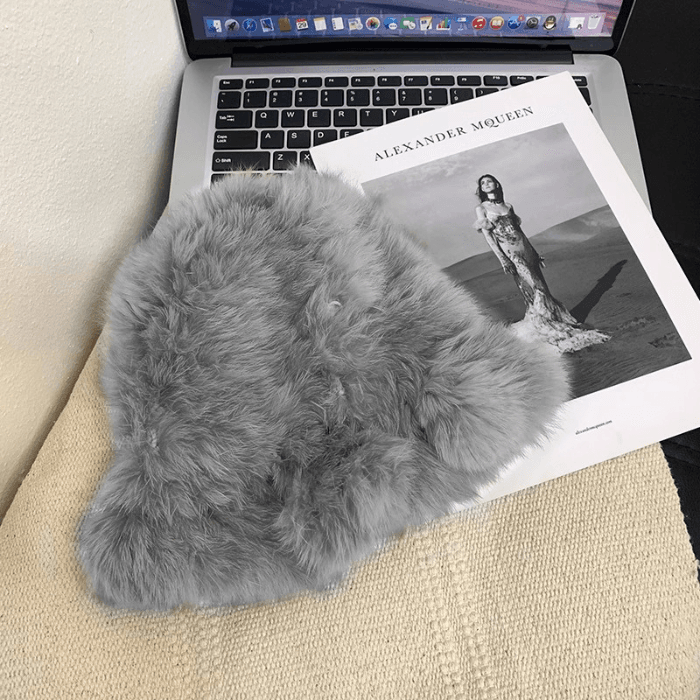バケットハット ふわふわファーバケットハット