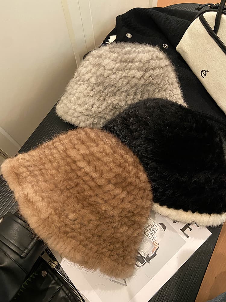 バケットハット ふわもこ冬物バケットハット
