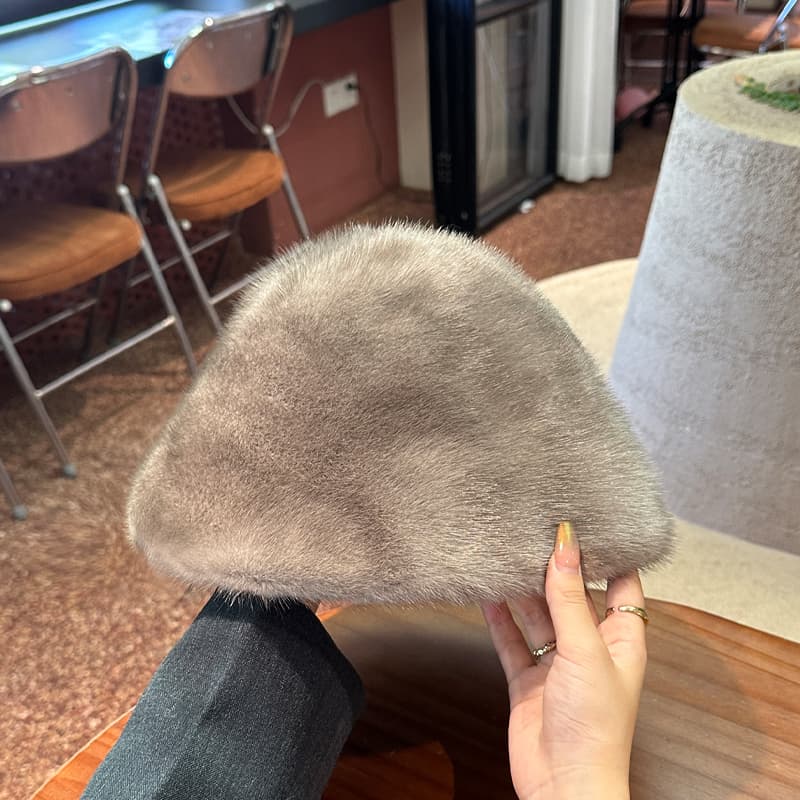 バケットハット なめらか ミンクファー ファーバケットハット
