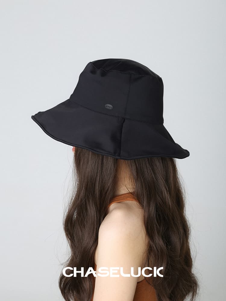 バケットハット シンプル 美人 紐付きバケットハット