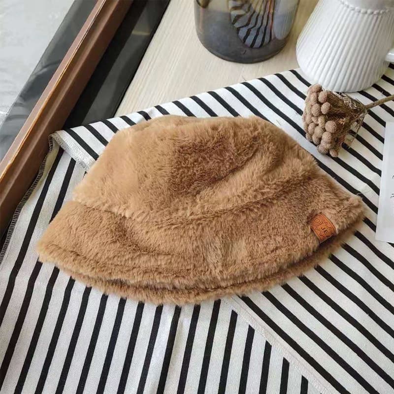 バケットハット 豹柄 ふわふわ ファーバケットハット