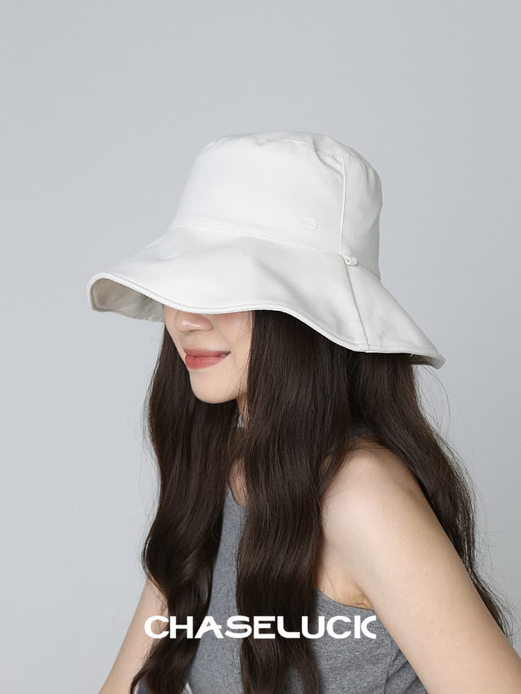 バケットハット シンプル 美人 紐付きバケットハット