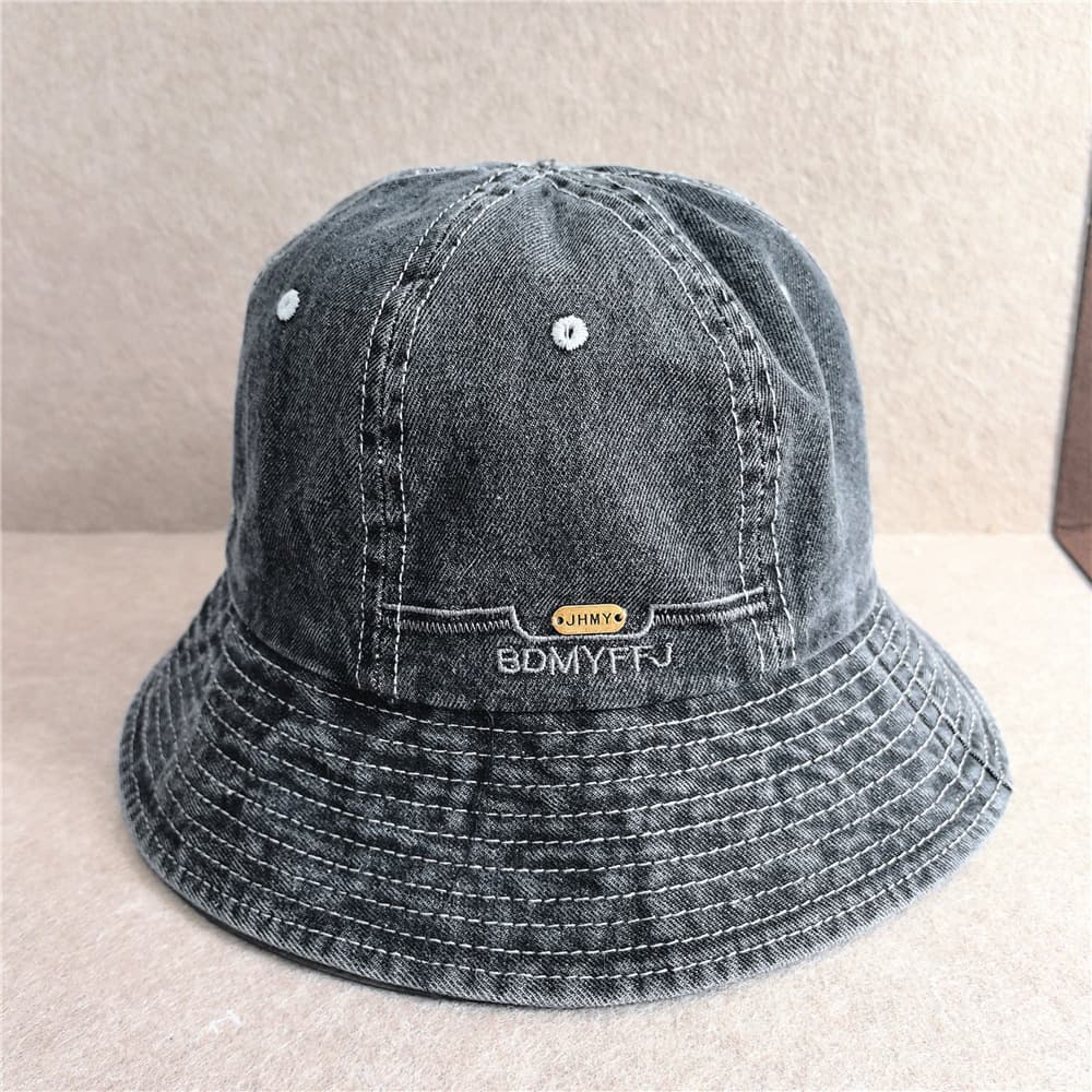 バケットハット 日常スタイル ハット デニム メトロハット デニムバケットハット